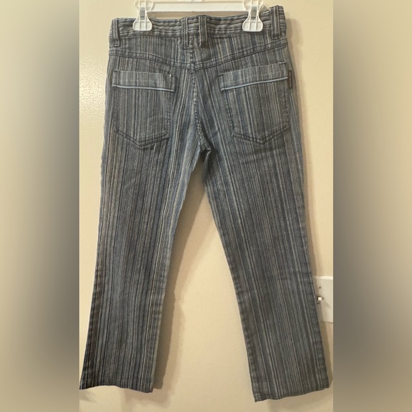 Two Percent Homme Rare Japanese Jeans Striped Denim Crop Low Rise Straight Sz S - Picture 3 of 6